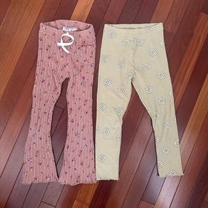 Zara Kids Leggings, One Pair Flare, Floral, Daisy size 4-5